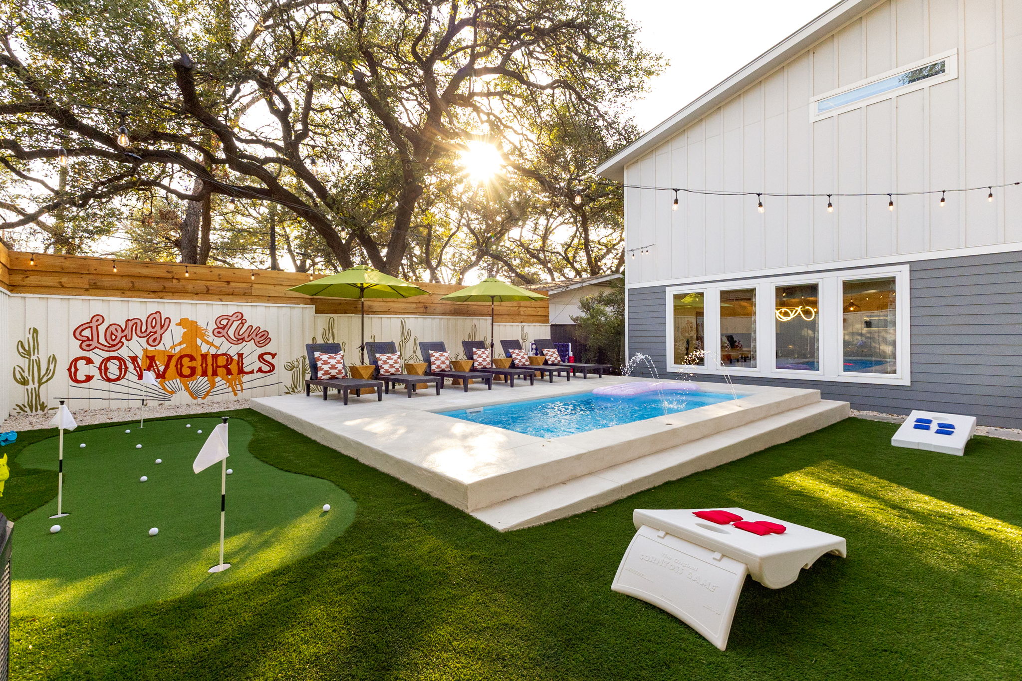 Resort-style backyard at a Good Stays Only home